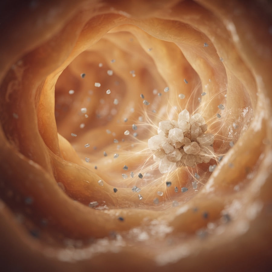 Mineral drawing toxin particles toward it